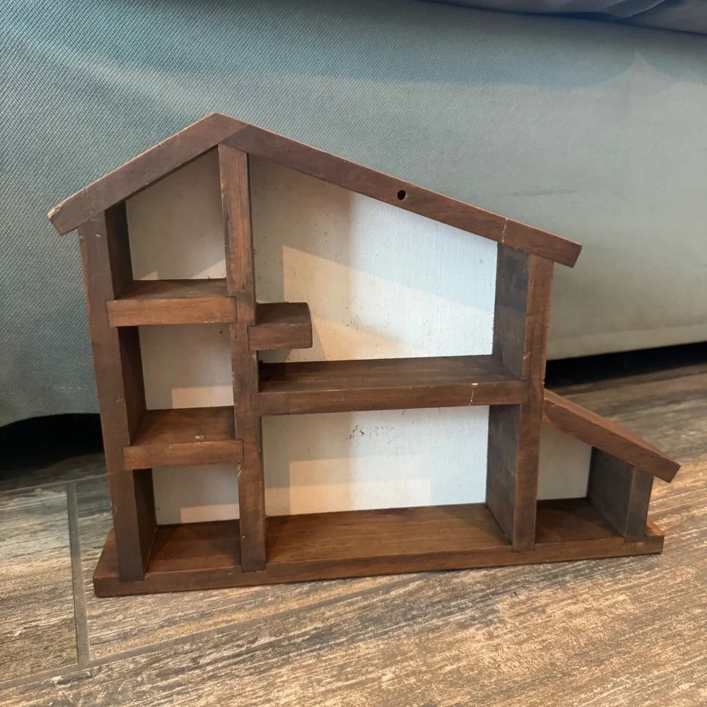 Americana Primitive Wood Shadow Box‎ Shelf Miniatures Folk Art Farmhouse Trinket